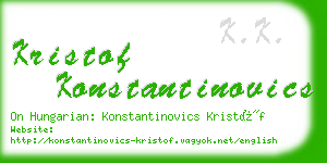 kristof konstantinovics business card